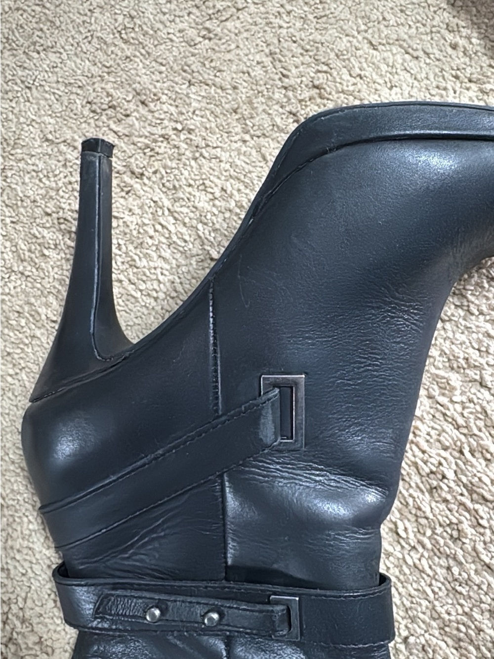 Levity Black Heeled Knee-High Boots - Picture 9 of 10